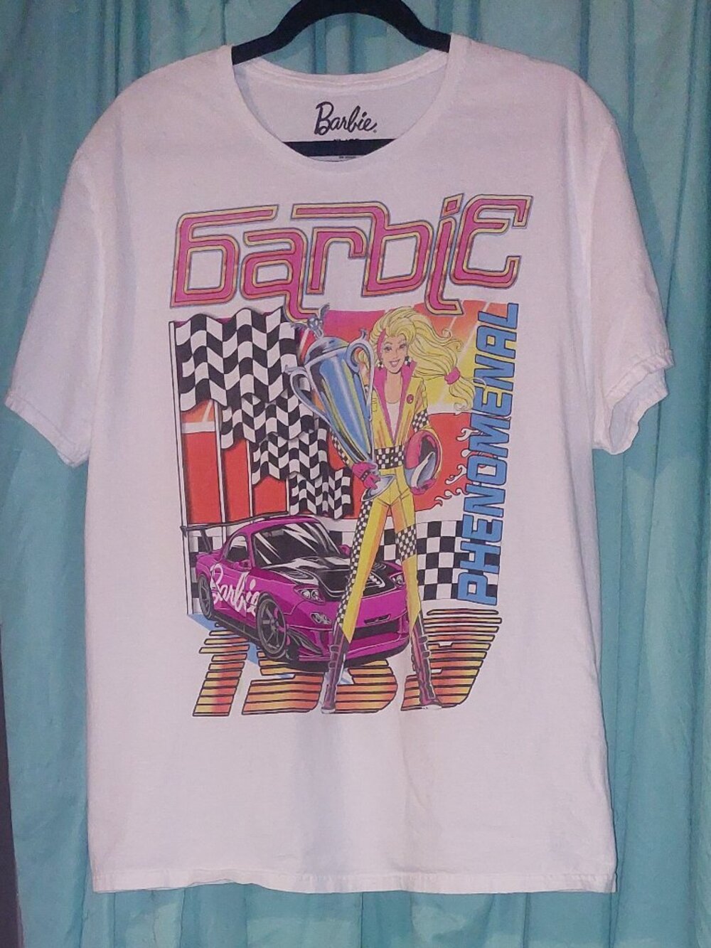 Mattel 2023 Barbie “Phenomenal 1959” Hot Pink Race Car T-Shirt XL